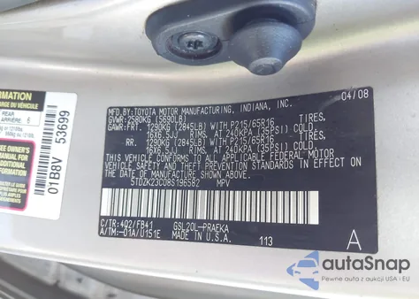 2008 Toyota Sienna Le from USA, damaged, VIN 5TDZK23C08S196582